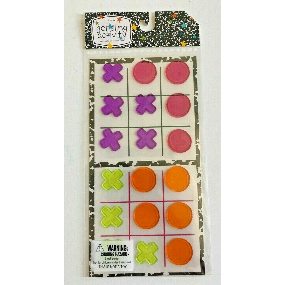 NEW Gel Window Cling activity 18 ct Tic-tac-toe classroom educational learning!!